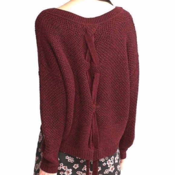Express Sweaters - Express Lace-up Back Oversized Sweater